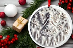 Round Christmas Ornament Sublimation|Clipart Product Image 1