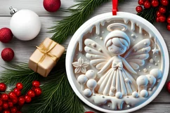 Round Christmas Ornament Sublimation|Clipart Product Image 1