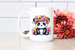 Cute Panda with Flower Crown, High-Res PNG Product Image 2