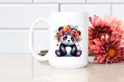 Cute Panda with Flower Crown, High-Res PNG Product Image 2