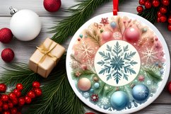 Round Christmas Ornament Sublimation|Clipart Product Image 2