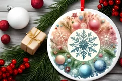 Round Christmas Ornament Sublimation|Clipart Product Image 2