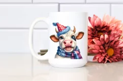 Cow Cow Portrait with Party Hat and Scarf Product Image 2