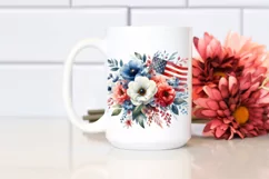 Washed USA Colors Flowers | Clipart Product Image 2