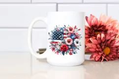 Washed USA Colors Flowers | Clipart Product Image 2