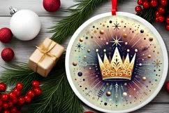 Round Christmas Ornament Sublimation|Clipart Product Image 1