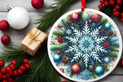 Round Christmas Ornament Sublimation|Clipart Product Image 2