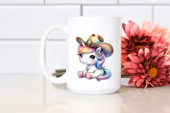 Cute Baby Unicorn with Cowboy Hat in Style Product Image 2