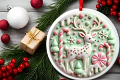 Round Christmas Ornament Sublimation|Clipart Product Image 2