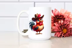 Funny Rooster Standing Proud in Hat | Sublimation Clipart Product Image 2
