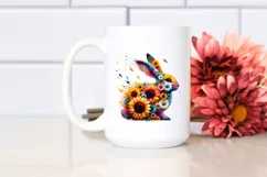 Abstract Bunny with Sunflower Body, PNG Product Image 2