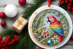 Round Christmas Ornament Sublimation|Clipart Product Image 1