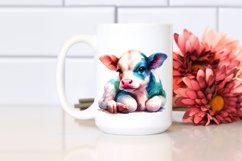 Watercolor Cute Baby Cow | Sublimation | Clipart Product Image 2