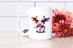 Watercolor Cute Baby Cow | Sublimation | Clipart Product Image 2