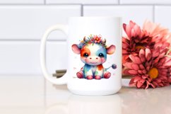Watercolor Cute Baby Cow | Sublimation | Clipart Product Image 2
