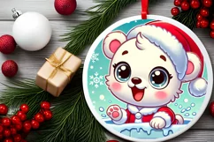 Round Christmas Ornament Sublimation|Clipart Product Image 1
