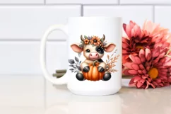 Funny Cow Pumpkin Sitting | Sublimation Clipart Product Image 2