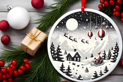 Round Christmass Ornament PNG Product Image 2