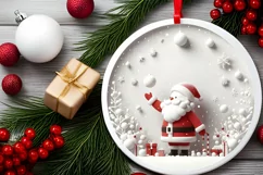 Round Christmas Ornament Sublimation|Clipart Product Image 2