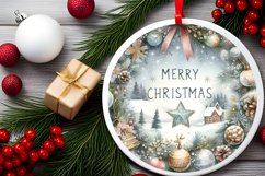 Round Christmas Ornament Sublimation|Clipart Product Image 2