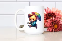 Running Baby Bear with Cool Haircut PNG Product Image 2