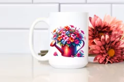 Colorful Watering Can with Impatiens Clipart Product Image 2