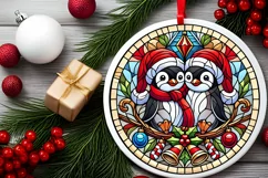 Round Christmas Ornament Sublimation|Clipart Product Image 1