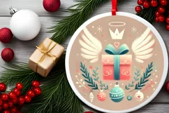 Round Christmas Ornament Sublimation|Clipart Product Image 1