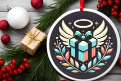 Round Christmas Ornament Sublimation|Clipart Product Image 1