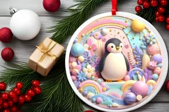 Round Christmas Ornament Sublimation|Clipart Product Image 2