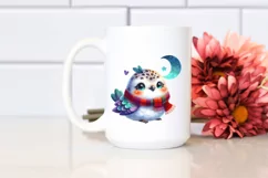Colorful Smiling Baby Ptarmigan with Moon | Sublimation | Product Image 2