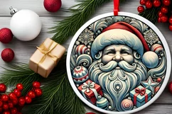 Round Christmas Ornament Sublimation|Clipart Product Image 1