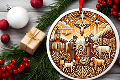 Round Christmass Ornament PNG Product Image 2