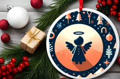 Round Christmas Ornament Sublimation|Clipart Product Image 2