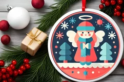 Round Christmas Ornament Sublimation|Clipart Product Image 2