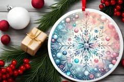 Round Christmas Ornament Sublimation|Clipart Product Image 2