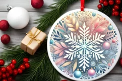 Round Christmas Ornament Sublimation|Clipart Product Image 2