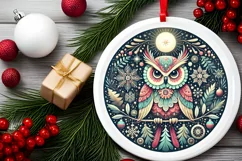 Round Christmas Ornament Sublimation|Clipart Product Image 1