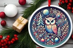 Round Christmas Ornament Sublimation|Clipart Product Image 1