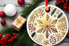 Round Christmas Ornament Sublimation|Clipart Product Image 2