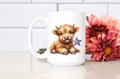 Cute Smiling Baby Highland Cow | Sublimation | Clipart Product Image 2