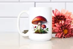 Shiny Mushroom Watercolor Splash PNG Product Image 2