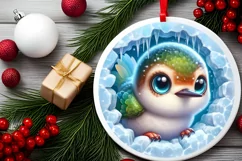 Round Christmas Ornament Sublimation|Clipart Product Image 2