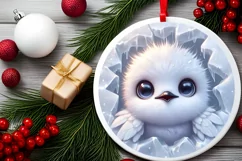 Round Christmas Ornament Sublimation|Clipart Product Image 2