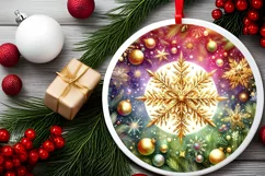 Round Christmas Ornament Sublimation|Clipart Product Image 2