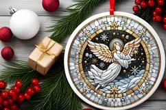 Round Christmas Ornament Sublimation|Clipart Product Image 1