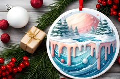 Round Christmas Ornament Sublimation|Clipart Product Image 2