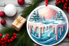Round Christmass Ornament PNG Product Image 2