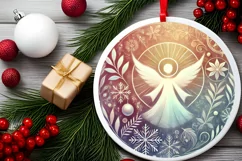 Round Christmas Ornament Sublimation|Clipart Product Image 1