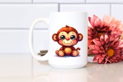 Vibrant Colorful Brownish Plush Monkey | Sublimation Clipart Product Image 2
